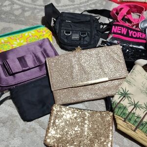 Gold Glitter Clutch Bag